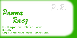 panna racz business card
